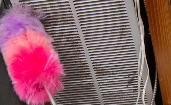 Deep cleaning HVAC vents.