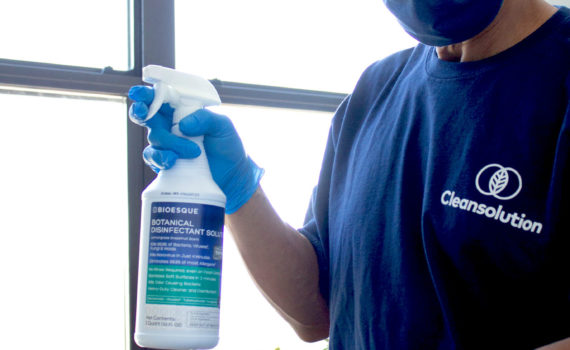 Cleaner using eco-friendly cleaning products.