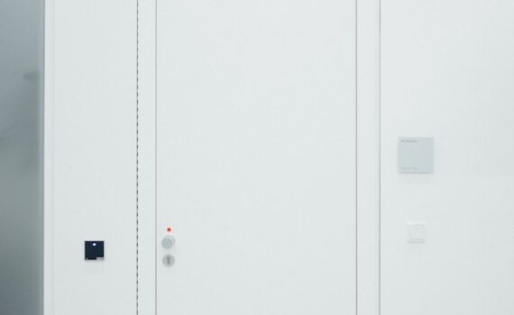 Color-coded doors to help ensure building security.